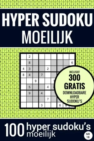 Aanbieding Sudoku Moeilijk: HYPER SUDOKU - nr. 18 - Puzzelboek met 100 Moeilijke Puzzels voor Volwassenen en Ouderen