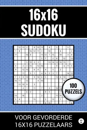 16x16 Sudoku - 100 Puzzels voor Gevorderde 16x16 Puzzelaars - Nr. 38 Direct Verzonden