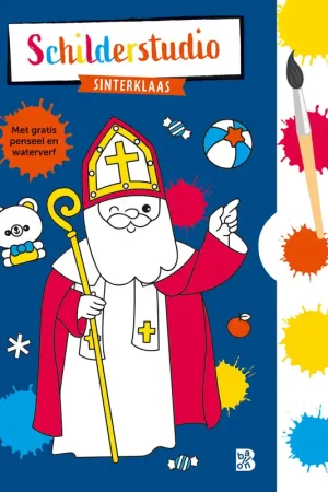 Betaalbaar Kleurboek met verfpalet en penseel Sinterklaas