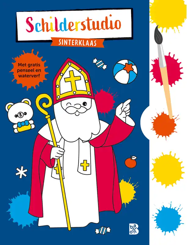 Betaalbaar Kleurboek met verfpalet en penseel Sinterklaas