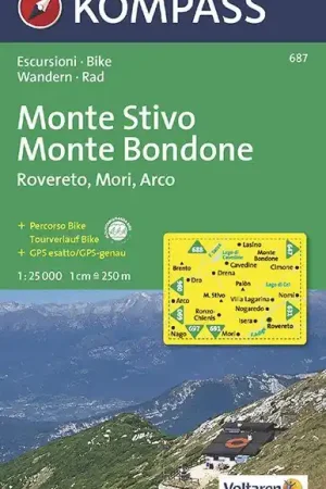 Kompass WK687 Monte Stivo, Monte Bondone, Roverto, Mori, Arco Goedkoop
