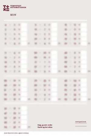 TempoTest Automatiseren | Rekenbladen en credits om te normeren Tijdelijk Beschikbaar