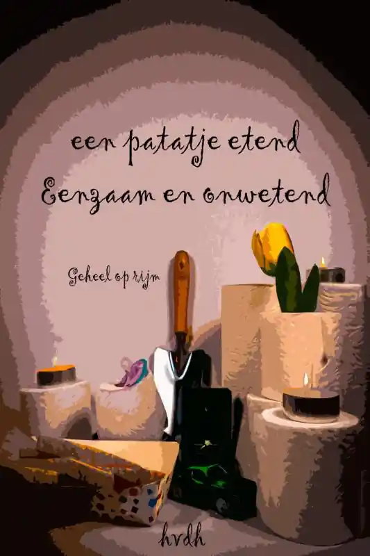Een patatje etend, eenzaam en onwetend Nu Kopen